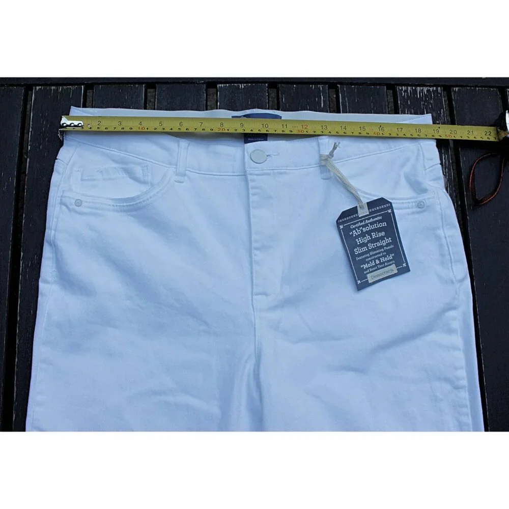 New w/Tags - Democracy Ab-Solution Hi Rise Straight Jeans, Optic White, 18P Plus - Picture 7 of 14